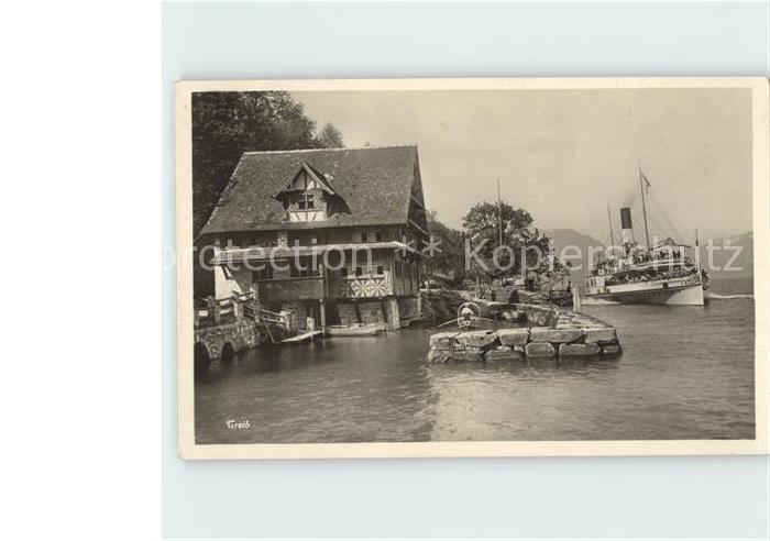 Dampfer Seitenrad Haus Z. Treib Vierwaldstaettersee