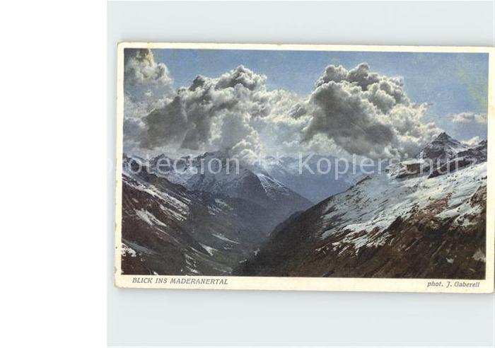 Foto Gaberell J. Nr. 1805 Blick ins Maderanertal