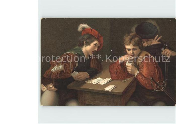 Kartenspiel-Postkarte Künstlerkarte Michelangelo da Caravaggi