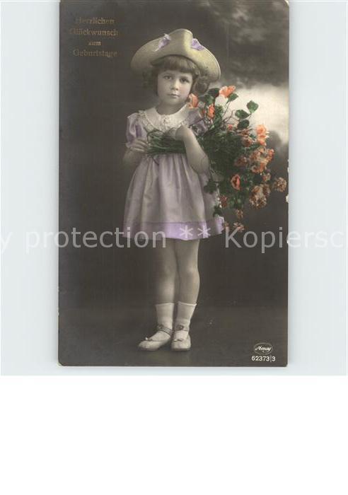 Foto Amag Nr. 62373/3 Kind Blumen Glückwunsch Geburts