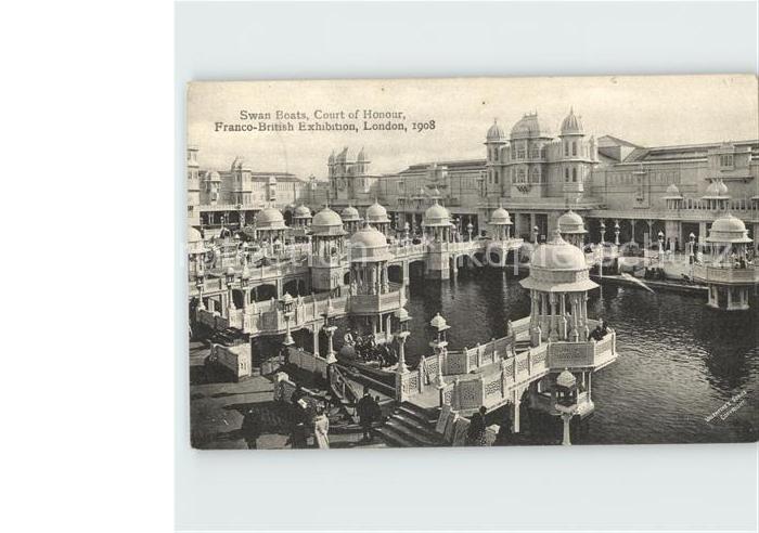 Exhibition Franco-British London 1908 Swan Boats Court of Honour