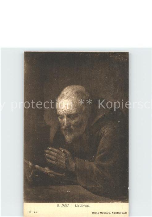 Kuenstlerkarte G. Dou Un Ermite