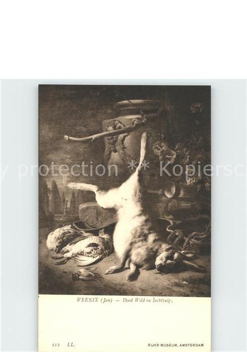 Kuenstlerkarte Jan Weenix Dood Wild en Iachtluig