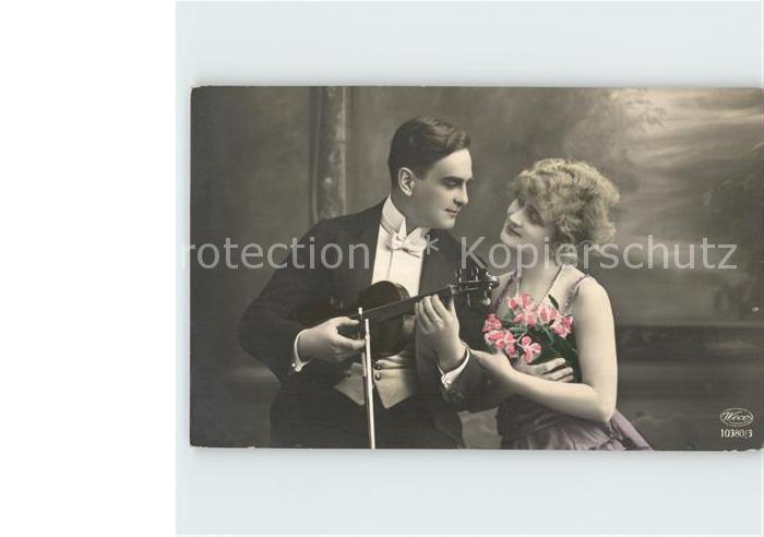 Foto Weco Nr. 10380/3 Paar Geige Blumen