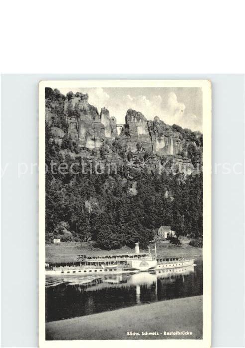 Dampfer Seitenrad Basteibruecke