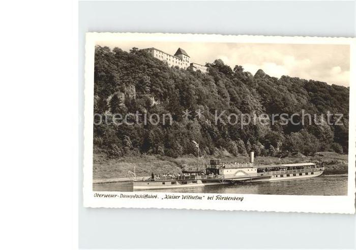 Dampfer Seitenrad Kaiser Wilhelm Schloss Fürstenberg Ober
