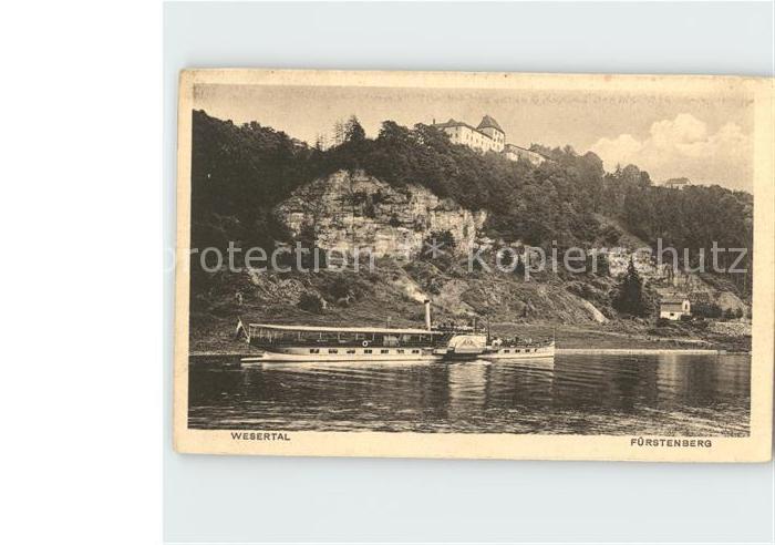 Dampfer Seitenrad Wesertal Fuerstenberg