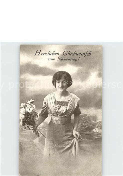 Namenstag Namenskarte Glückwunsch Frau Rosen