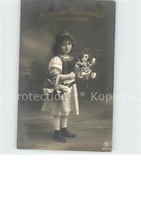 Foto PMB Nr. 4993/6 Glückwunsch Namenstag Kind Blume