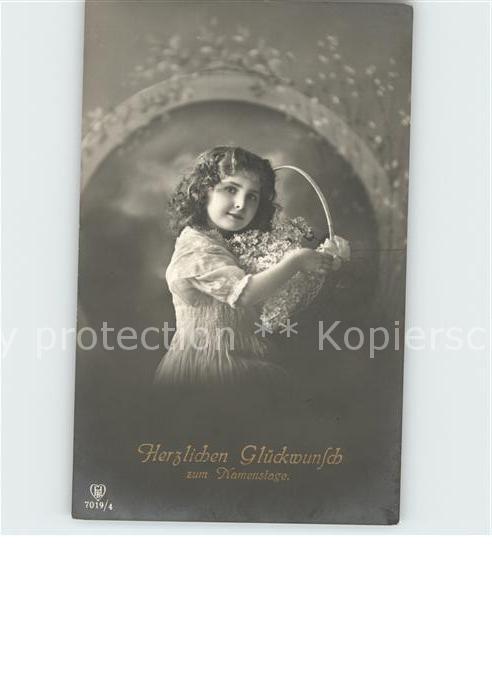 Foto HB Nr. 7019/4 Glückwunsch Namenstag Kind Blume