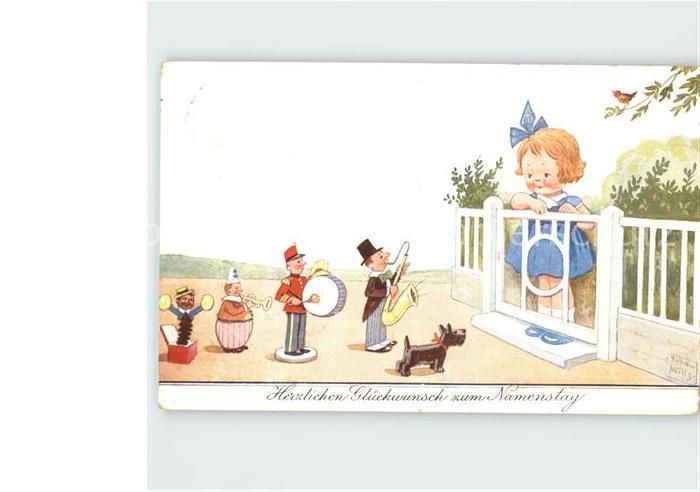 Namenstag Namenskarte Kind Spielzeug vermenschlicht Musikanten Saxophon Trommel