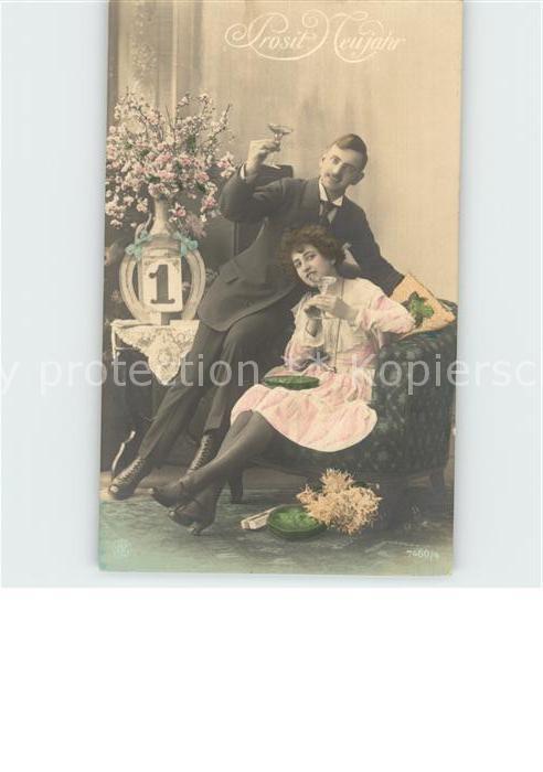 Foto NPG Nr. 7460/4 Neujahr Sekt