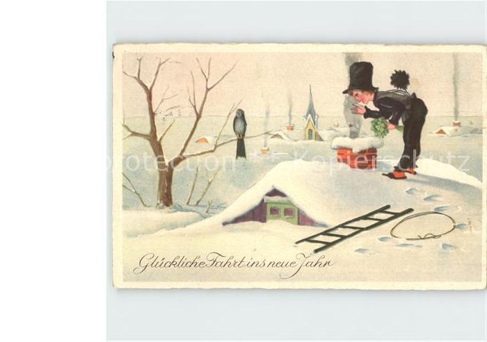Schornsteinfeger Leiter Neujahr Schwalbe