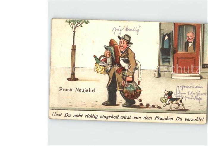 Neujahr Humor Hund Gans Brot
