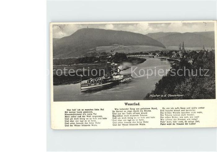 Dampfer Seitenrad Weserlied Höxter Oberweser