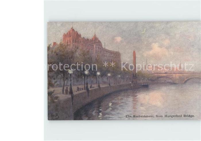 Kuenstlerkarte The Embankment from Hungerford Bridge