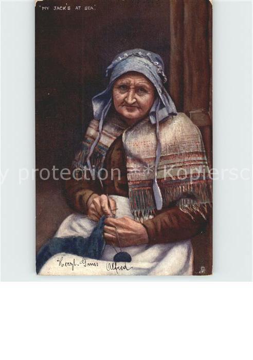 Verlag Tucks Oilette Nr. 6690 Toilers of the Deep Oma Stricken