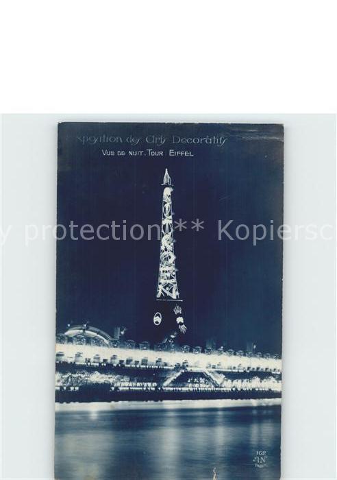 Exposition Arts Decoratifs Paris 1925 Tour Eiffel Vue de Nuit Foto-AN-Paris-Nr.-
