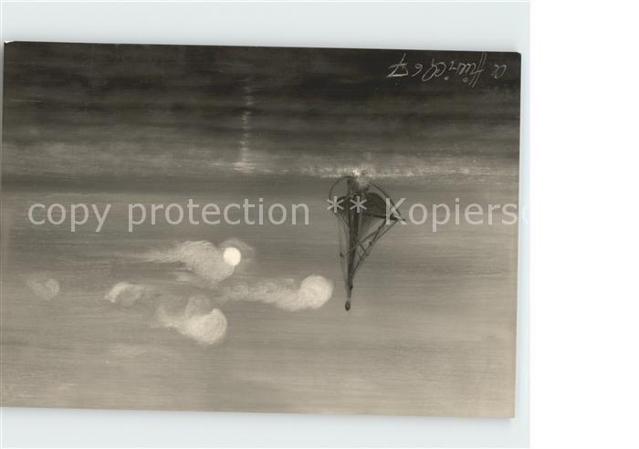 Kuenstlerkarte Christian Hinrich Nacht Segelboot