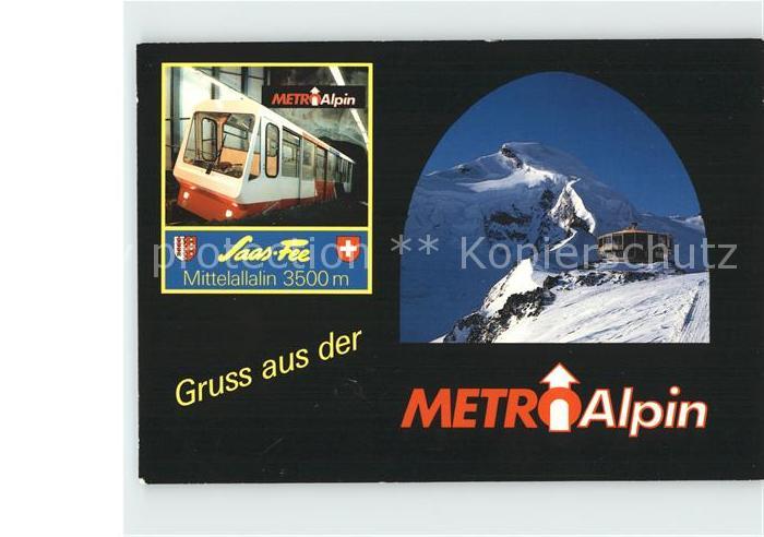 Zahnradbahn Metro Alpin Saas-Fee Felskinn Mittelallalin
