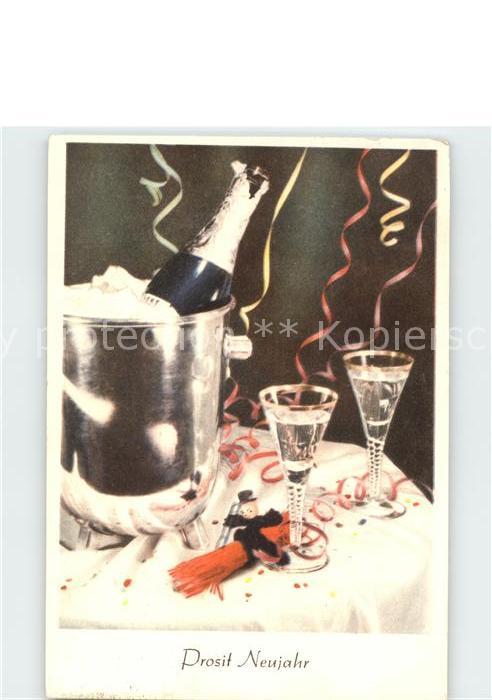 Neujahr Sekt Luftschlangen