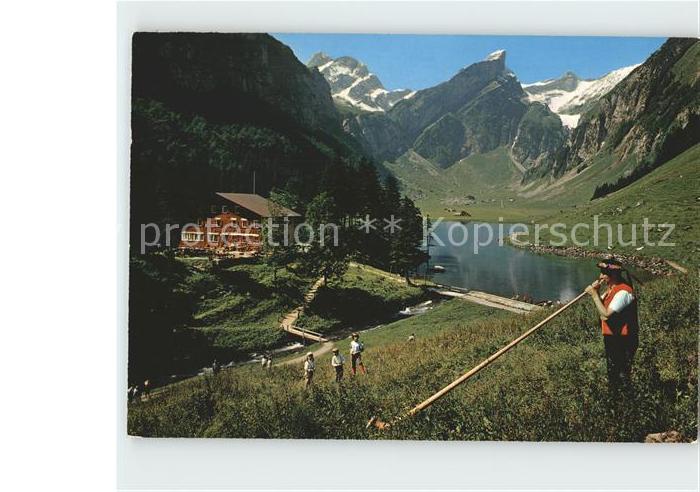Alphorn Alphornblaeser Seealpsee Altmann Rotsteinpass Rossmad