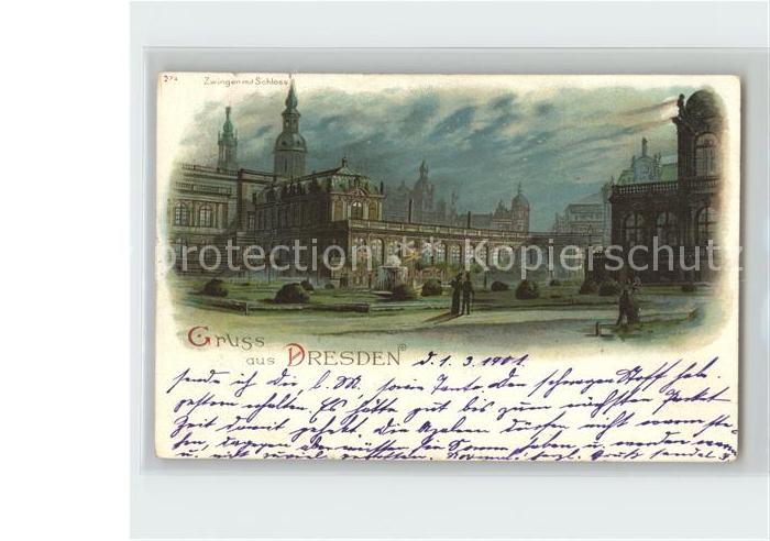 DRESDEN Elbe Zwinger mit Schloss