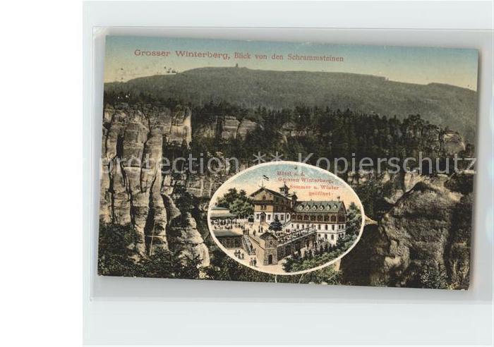 Bad Schandau Grosser Winterberg Blick von den Schrammsteinen