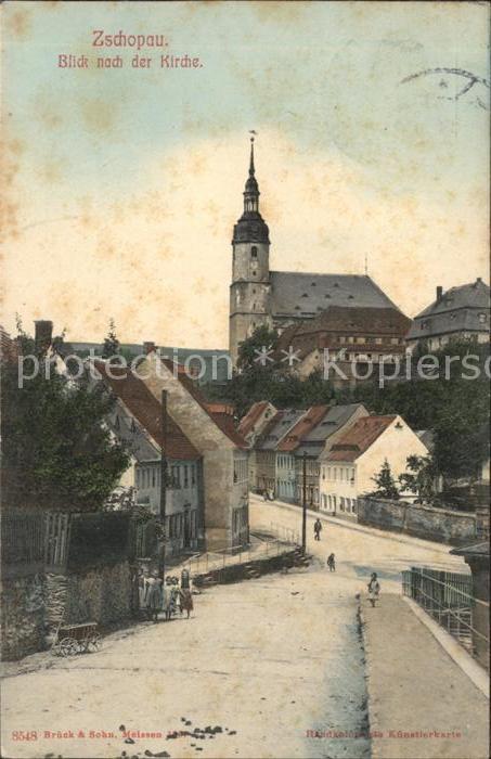 Zschopau Blick nach der Kirche
