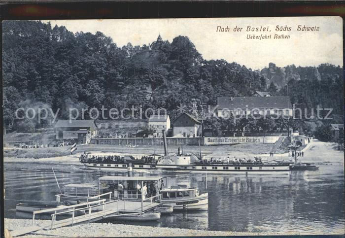 Rathen Saechsische Schweiz ueberfahrt Rathen Gasthaus Erbgericht