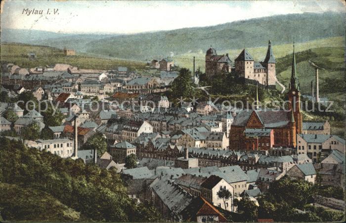 Mylau Ortsansicht mit Kaiserschloss