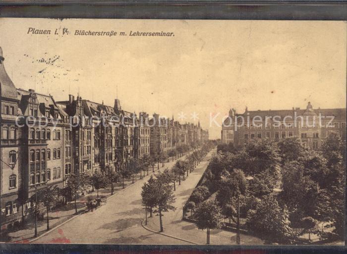 Plauen Vogtland Bluecherstrasse und Lehrerseminar