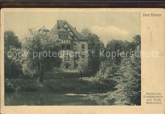 Bad Elster Partie am Forellenteich mit Villa Wahnfried