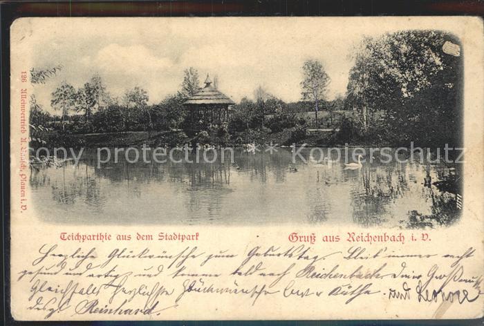 Reichenbach Vogtland Schwanenteich im Stadtpark