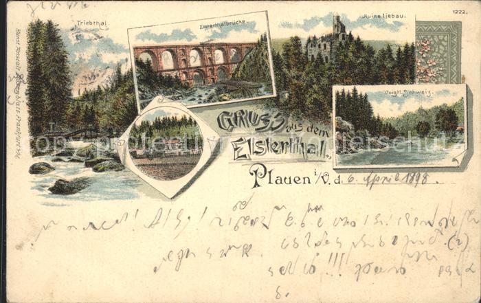 Plauen Vogtland Triebtal Elsterthalbruecke Ruine Liebau Vogtlaend Schweiz