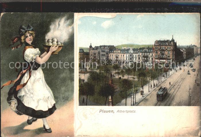 Plauen Vogtland Trachtenmaedchen Albertplatz