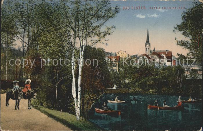 Bad Elster Partie am Luisa See Ruderboote Reiter