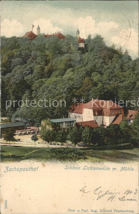 Zschopautal Schloss Lichtenwalde mit Muehle