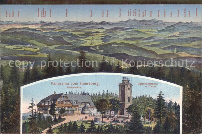 Auersberg Wildenthal Panorama Unterkunftshaus Aussichtsturm