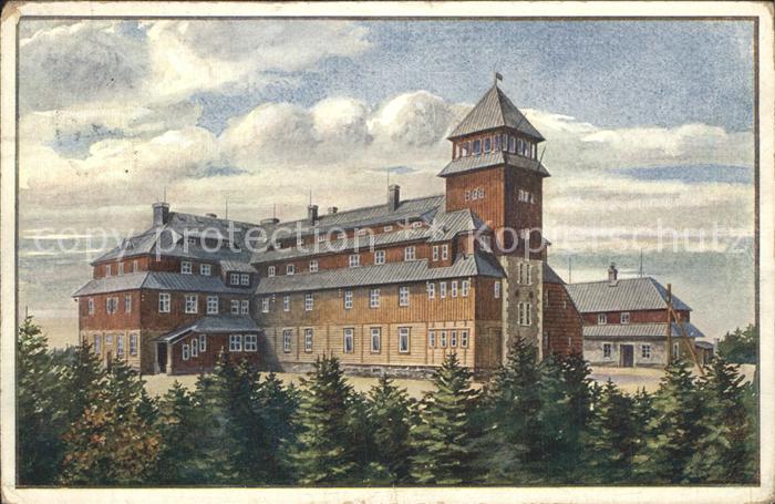 Oberwiesenthal Erzgebirge Unterkunftshaus auf dem Fichtelberg