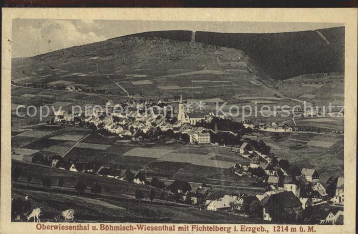Oberwiesenthal Erzgebirge mit Boehmisch Wiesenthal und Fichtelberg