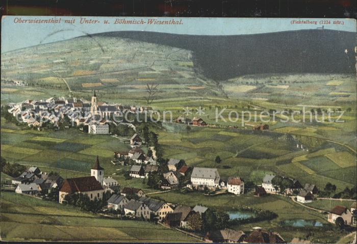 Oberwiesenthal Erzgebirge mit Unter und Boehmisch Wiesenthal Fichtelberg