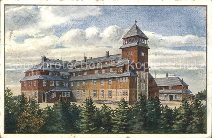 Oberwiesenthal Erzgebirge Unterkunftshaus auf dem Fichtelberg