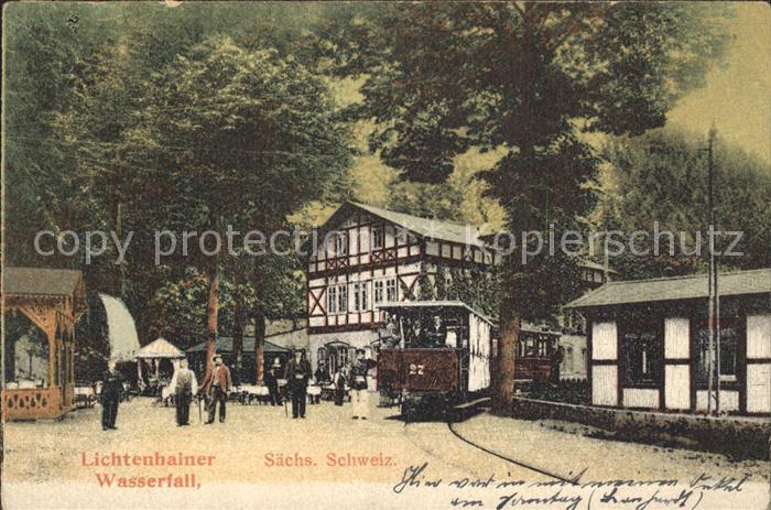 Saechsische Schweiz Lichtenhainer Wasserfall Restaurant Strassenbahn