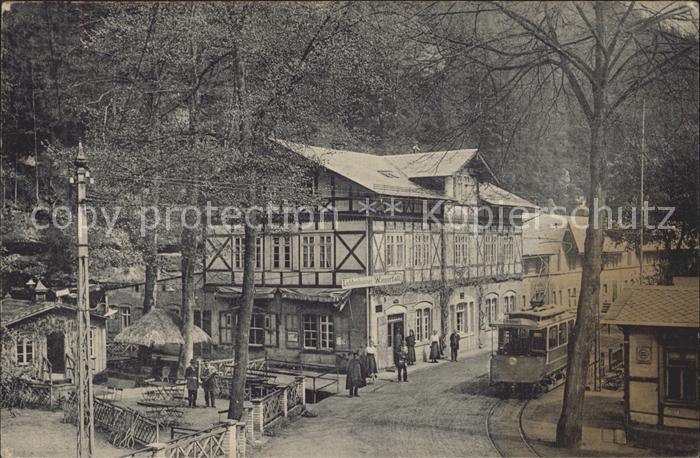 Saechsische Schweiz Lichtenhainer Wasserfall Restaurant Strassenbahn