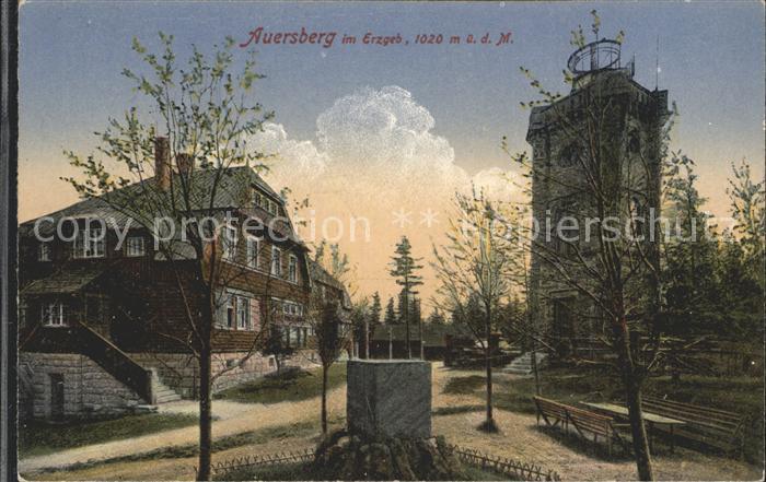Auersberg Wildenthal Berggasthaus mit Aussichtsturm