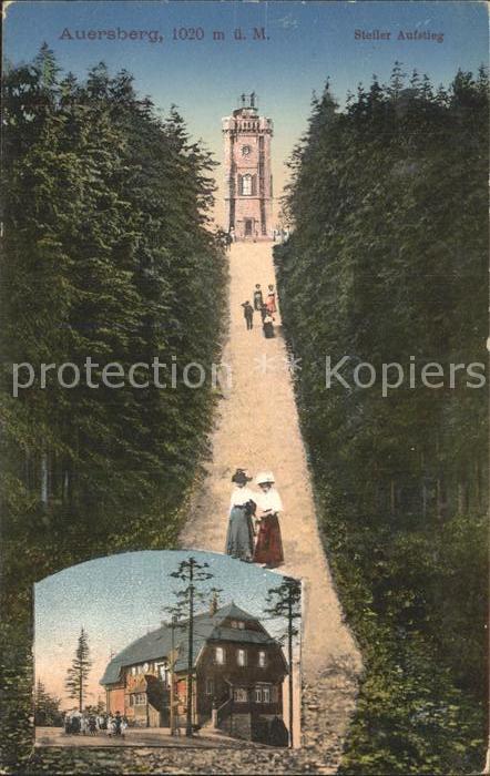 Auersberg Wildenthal Berggasthaus mit Aussichtsturm