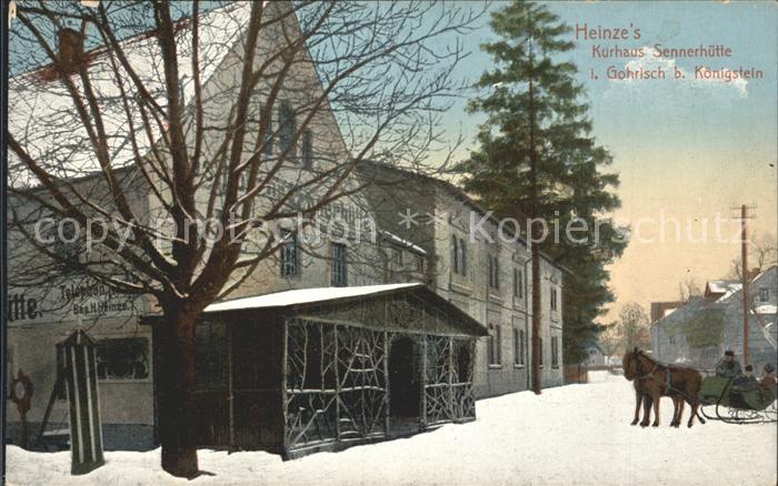Gohrisch Heinzes Kurhaus Sennerhuette Pferdeschlitten