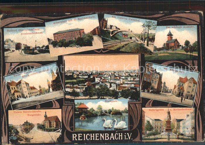 Reichenbach Vogtland Friedensdenkmal Albertplatz Bahnhof Zur schoenen Aussicht K