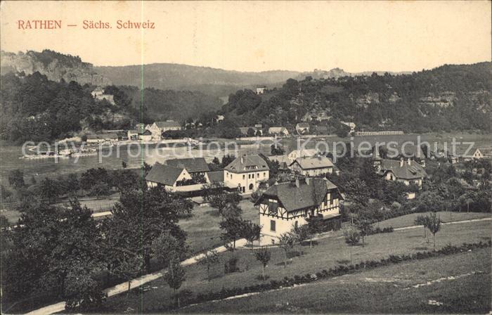 Rathen Saechsische Schweiz Panorama Elbepartie